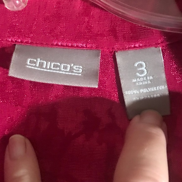 Chico’s Hot Pink Blouse Size 3 - Picture 3 of 5
